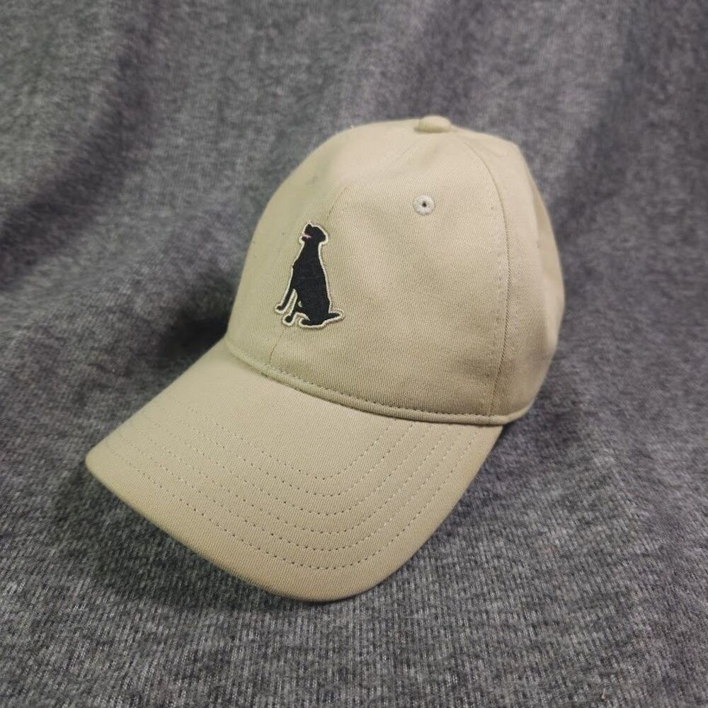 Houndstooth Clothing Co Khaki Black Lab Dad Hat Baseball Cap Adjustable Strap